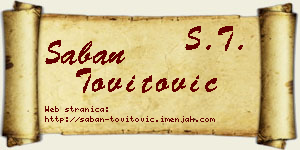 Šaban Tovitović vizit kartica